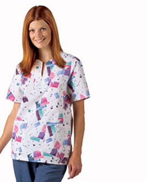 AngelStat&reg; Ladies' Keyhole Neckline Scrub Top